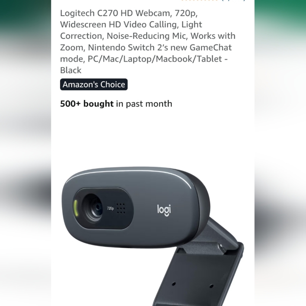 Logitech Gray Webcam 720p - Picture 5 of 5